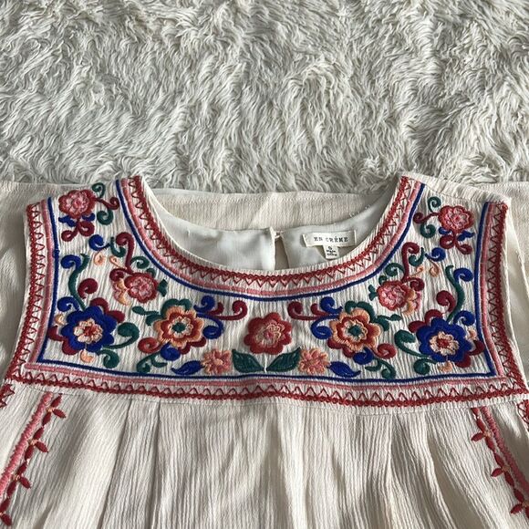 En Creme Floral Embroidered Boho Chic Dress size small - Picture 3 of 6